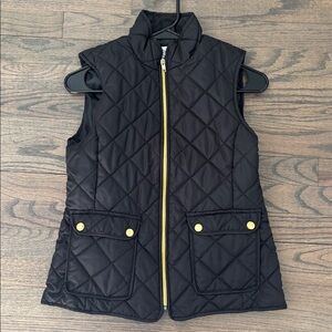 St. John's Bay Black Quilted Vest with Gold Details